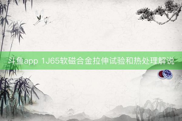 斗鱼app 1J65软磁合金拉伸试验和热处理解说