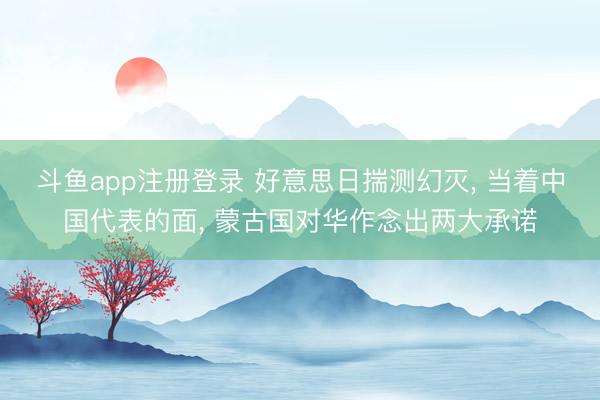 斗鱼app注册登录 好意思日揣测幻灭， 当着中国代表的面， 蒙古国对华作念出两大承诺