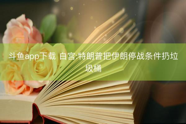 斗鱼app下载 白宫:特朗普把伊朗停战条件扔垃圾桶
