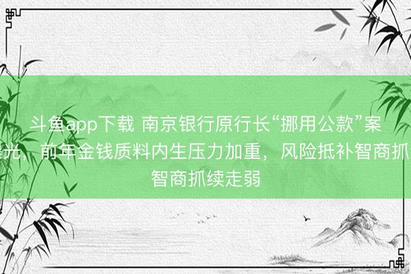 斗鱼app下载 南京银行原行长“挪用公款”案细节曝光，前年金钱质料内生压力加重，风险抵补智商抓续走弱