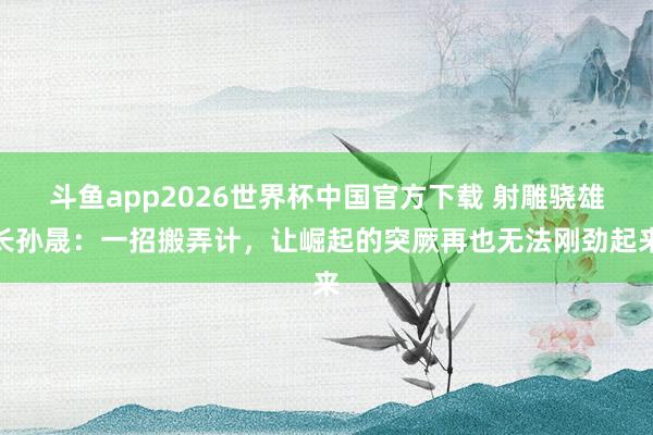 斗鱼app2026世界杯中国官方下载 射雕骁雄长孙晟：一招搬弄计，让崛起的突厥再也无法刚劲起来