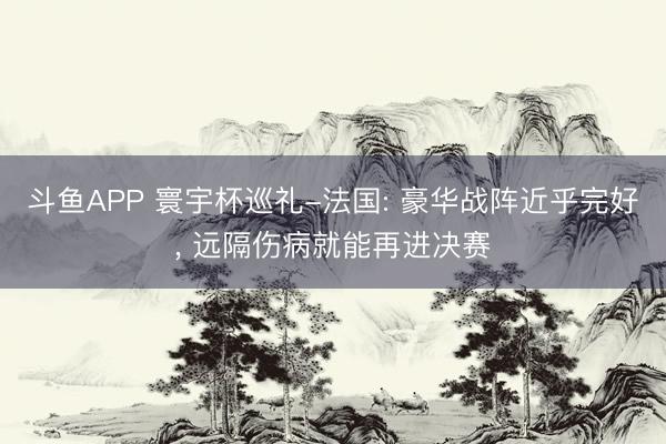 斗鱼APP 寰宇杯巡礼-法国: 豪华战阵近乎完好, 远隔伤病就能再进决赛