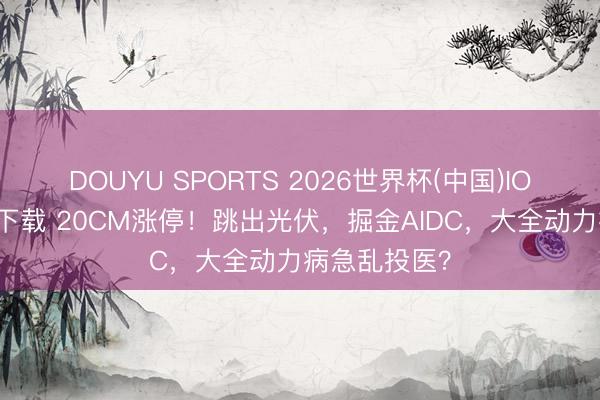 DOUYU SPORTS 2026世界杯(中国)IOS/安卓官方下载 20CM涨停！跳出光伏，掘金AIDC，大全动力病急乱投医？