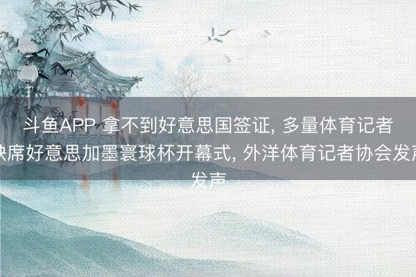 斗鱼APP 拿不到好意思国签证， 多量体育记者缺席好意思加墨寰球杯开幕式， 外洋体育记者协会发声