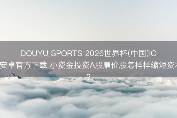 DOUYU SPORTS 2026世界杯(中国)IOS/安卓官方下载 小资金投资A股廉价股怎样样缩短资本?