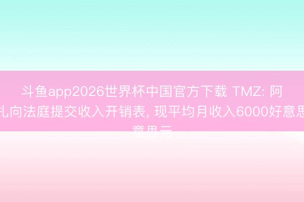 斗鱼app2026世界杯中国官方下载 TMZ: 阿里扎向法庭提交收入开销表， 现平均月收入6000好意思元